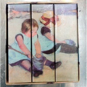 Vintage Mary Cassatt Photo Album Kids Playing on The Beach Holds 240 4x6 Photos